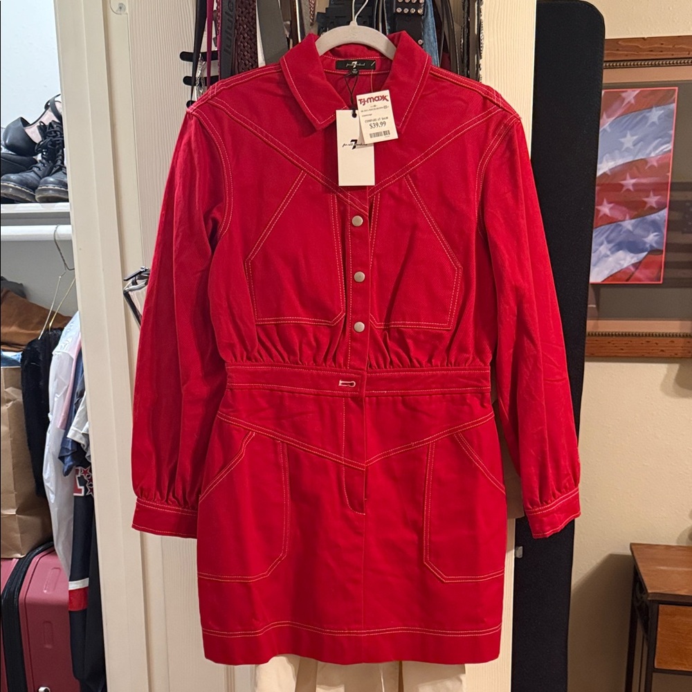 7 For All Mankind Red Mini Dress